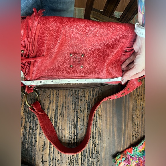 STS Ranchwear Red Fringe Leather Shoulder Bag